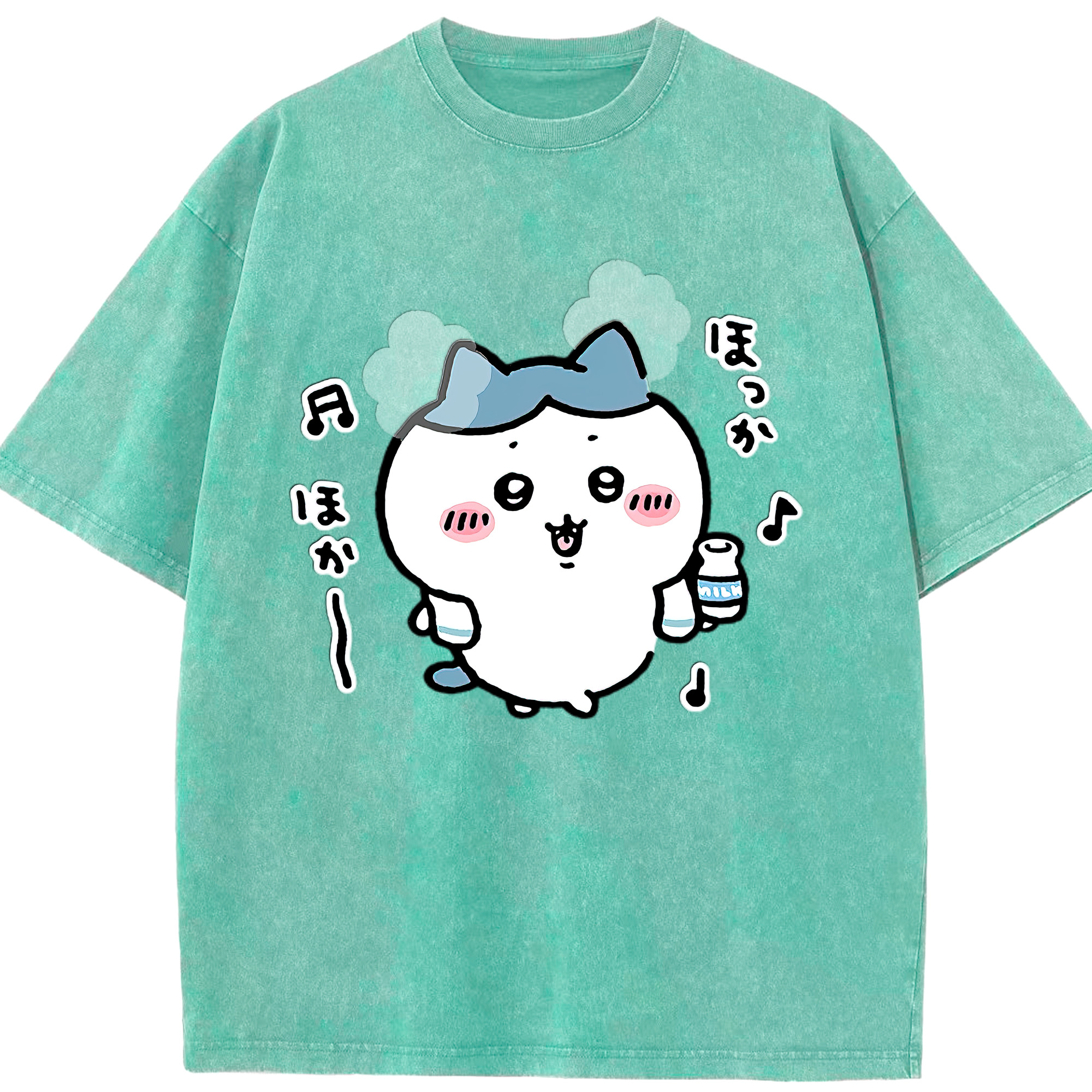 （画像用） ちいかわ ハチワレ Chii-kawa hachiware 綿100% ヴィンテージ風 半袖Tシャツ（フロントプリント）